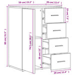 vidaXL Buffet chêne fumé 59x39x80 cm bois d'ingénierie