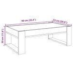 vidaXL Table basse avec LED infini chêne marron 90x53x30 cm