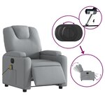 vidaXL Fauteuil de massage inclinable électrique gris clair tissu