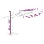 vidaXL Parasol cantilever à double toit Bordeaux Rouge 400x300 cm