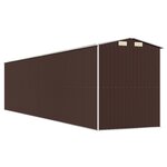 vidaXL Abri de jardin Marron foncé 192x855x223 cm Acier galvanisé
