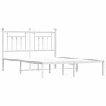 vidaXL Cadre de lit métal avec tête de lit blanc 140x190 cm