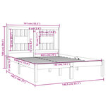 vidaXL Cadre de lit bois massif 135x190 cm double