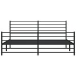 vidaXL Cadre de lit métal avec tête de lit/pied de lit noir 193x203 cm
