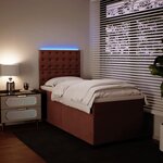 vidaXL Sommier à lattes de lit et matelas Rose 80x200 cm Velours