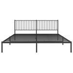 vidaXL Cadre de lit métal avec tête de lit noir 200x200 cm