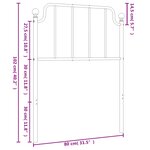 vidaXL Tête de lit métal noir 75 cm