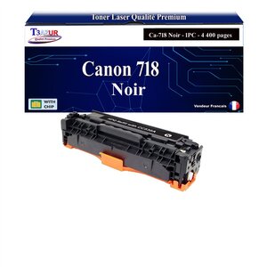 T3AZUR - Toner compatible avec Canon 718 pour Canon MF-8330CDN MF-8340 MF-8340CDN MF-8350 Noir - 4 400p