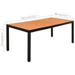vidaXL Ensemble à manger de jardin 7 Pièces noir et marron