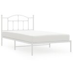 vidaXL Cadre de lit métal avec tête de lit blanc 100x200 cm