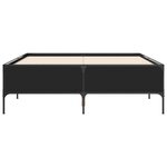 vidaXL Cadre de lit noir 135x190 cm bois d'ingénierie et métal