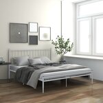 vidaXL Cadre de lit Blanc Métal 180x200 cm