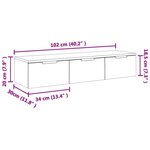vidaXL Armoire murale Chêne fumé 102x30x20 cm Bois d'ingénierie