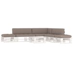 vidaXL Salon de jardin palette 6 Pièces et coussins pin imprégné de blanc
