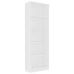 vidaXL Bibliothèque à 5 niveaux Blanc 60x24x175 cm Bois d’ingénierie