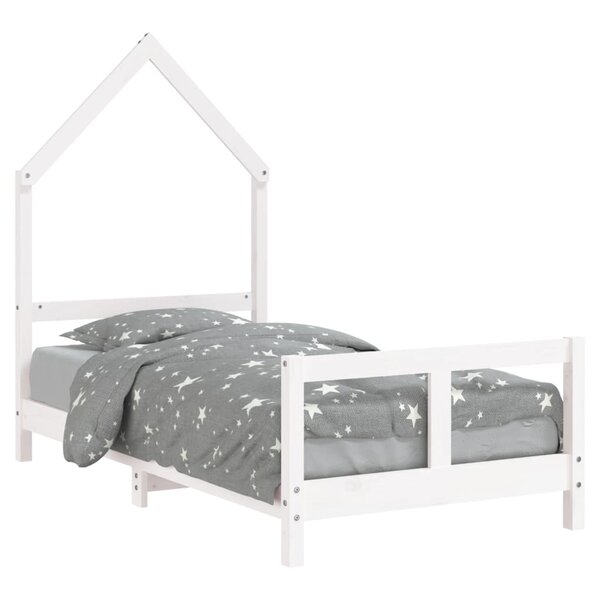 vidaXL Cadre de lit pour enfant blanc 80x160 cm bois de pin massif