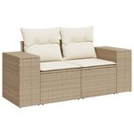 vidaXL Salon de jardin avec coussins 4 Pièces beige résine tressée