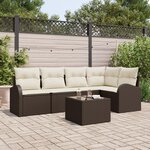 Ensemble de canapé de jardin vidaXL 5 pièces avec coussins gris en rotin synthétique
