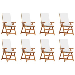 vidaXL Chaise de jardin 8 Pièces Marron 57 x 71.5 x 104cm Teck massif