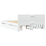 vidaXL Cadre de lit avec tête de lit blanc 135x190cm bois d'ingénierie