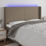 vidaXL Tête de lit à LED Taupe 203x16x118/128 cm Tissu