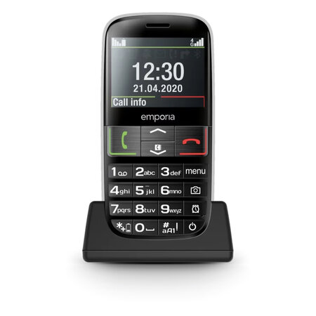 Emporia EUPHORIA-LTE noir  téléphone portable  menu simple  fonction d'urgence