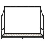 vidaXL Cadre de lit pour enfants noir 2x(90x190) cm bois de pin massif