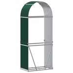 vidaXL Porte-bûches vert 80x45x190 cm acier galvanisé