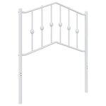 vidaXL Tête de lit métal blanc 75 cm