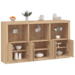 vidaXL Buffet avec lumières LED chêne sonoma 181 5x37x100 cm