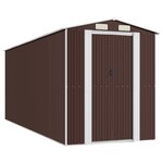 vidaXL Abri de jardin Marron foncé 192x523x223 cm Acier galvanisé