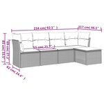 vidaXL Salon de jardin 5 Pièces avec coussins gris résine tressée