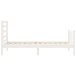 vidaXL Cadre de lit avec tête de lit blanc simple bois massif