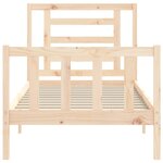 vidaXL Cadre de lit avec tête de lit 90x200 cm bois massif