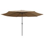 vidaXL Parasol d'extérieur avec mât en métal 390 cm taupe