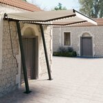 vidaXL Auvent manuel rétractable avec LED 3 5x2 5 m Crème
