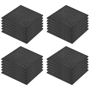 vidaXL Carreaux de protection antichoc 24Pièces Caoutchouc 50x50x3cm Noir