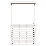 vidaXL Table de bar d'extérieur avec toit blanc bois massif