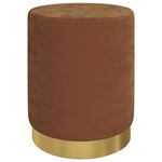 vidaXL Tabouret de rangement rond Marron Velours