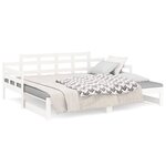 vidaXL Lit coulissant Blanc Bois de pin solide 2x(90x190) cm