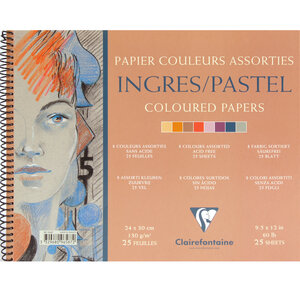 Bloc Ingres-Teintes Vives RI 24x30 130g ass vif 25F CLAIREFONTAINE