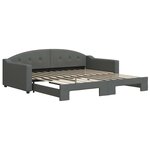 vidaXL Lit de jour avec lit gigogne gris foncé 100x200 cm tissu