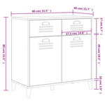 vidaXL Buffet VIKEN gris anthracite 80x40x80 cm bois d'ingénierie