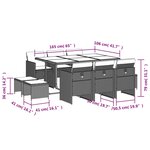 vidaXL Ensemble à manger de jardin et coussins 11 Pièces marron rotin