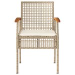 vidaXL Chaises de jardin coussins lot de 2 beige résine tressée acacia