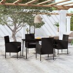vidaXL Ensemble à manger de jardin 5 Pièces Noir