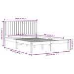 vidaXL Cadre de lit Bois de pin massif 160x200 cm