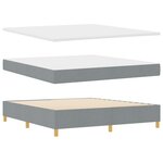 vidaXL Lit avec sommier à ressorts et matelas en tissu gris clair super king