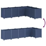 vidaXL Jardinière bleu gris 160x120x53 cm PP