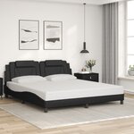 vidaXL Cadre de lit avec lumières LED noir 180x200 cm similicuir